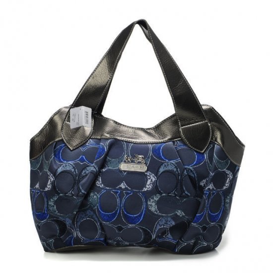 Coach Legacy Logo In Signature Medium Navy Hobo BPM | Women